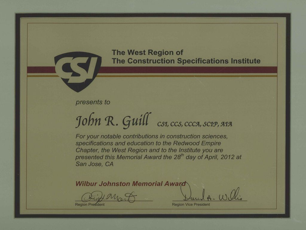 Wilbur Jonston Memorial Award